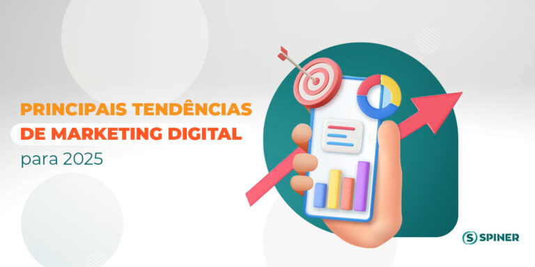 tendências de Marketing Digital para 2025 e a imagem possui o texto Principais tendências de Marketing Digital para 2025