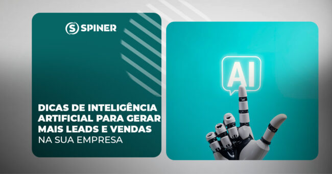 Inteligência Artificial Para Gerar Mais Leads e a imagem possui o texto Dicas de Inteligência Artificial Para Gerar Mais Leads e Vendas na Sua Empresa